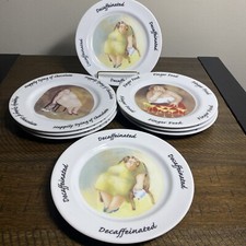 Novidade Engraçada Sobremesa Lanche Pratos Conjunto de 8 Arte Vintage Erika Oller , usado comprar usado  Enviando para Brazil