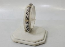 Lote 479 pulseira Andrea Candela prata 925 e ouro 14K com punho de diamante 6,75 pol. comprar usado  Enviando para Brazil
