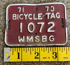 Vintage bicycle tag for sale  Williamsburg