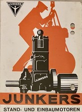 1936 JUNKERS Kolorowa reklama SILNIKÓW STOJĄCYCH I WBUDOWANYCH - ORYGINALNA przesyłka pocztowa na sprzedaż  Wysyłka do Poland