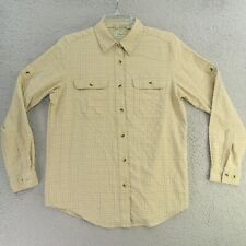 Camisa LL Bean Mujer Pequeña Marrón Cuadros Nylon Gasa Pestaña Enrollable Manga Larga segunda mano  Embacar hacia Argentina