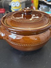 Brown ceramic lidded for sale  BEDFORD