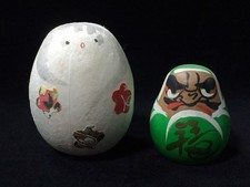 Z0250 / Estilo DARUMA OKIMONO 2 peças / Decoração de interiores / Vintage japonês comprar usado Z0250 / Estilo DARUMA OKIMONO 2 peças / Decoração de interiores / Vintage japonês comprar usado  Enviando para Brazil