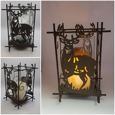Castiçal de LED de vidro rústico e metal Majestic Buck Deer decoração para casa, novo comprar usado  Enviando para Brazil