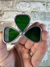 Vitral vintage verde chumbo trevo 3 folhas decoração de janela apanhador de sol comprar usado  Enviando para Brazil
