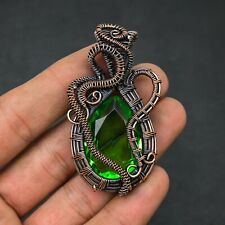 Colgante de cuarzo verde con piedras preciosas envuelto en alambre de cobre hecho a mano joyería regalo para segunda mano  Embacar hacia Mexico