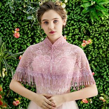 Blusa de renda floral bolero casamento nupcial borla envoltório xale capa festa elegante comprar usado  Enviando para Brazil
