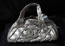 Chanel silver leather for sale  BRIGHTON