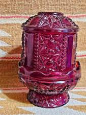 🔥Vintage Rubi Vermelho Flash Indiana Vidro Estrelas e Barras Luminária de Fada Homco Muito Bom+ comprar usado  Enviando para Brazil