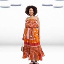 Vestido maxi feminino verão indiano Ex Joe Browns laranja comprar usado  Enviando para Brazil