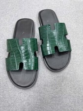 Sandálias masculinas de luxo, flip-flop, pele de couro genuíno - 100% feitas à mão tamanho 10EUA EU44, usado comprar usado  Enviando para Brazil