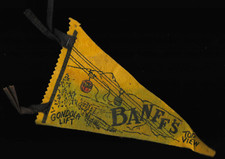 Vintage Banff's Top View Gôndola Elevatória Feltro Pennant Intacto Defeituoso 9 Polegadas de Comprimento comprar usado  Enviando para Brazil