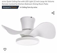 Ventilador de teto silencioso com luz LED 22 polegadas grande volume de ar controle remoto para ... comprar usado  Enviando para Brazil