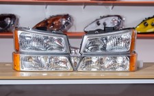 Faróis cromados e lâmpadas de para-choque para 2003-2007 Chevy Silverado 1500 2500 3500 HD comprar usado  Enviando para Brazil