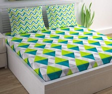 Lençol de casal 100% algodão com 2 fronhas conjunto de roupa de cama estampado comprar usado  Enviando para Brazil