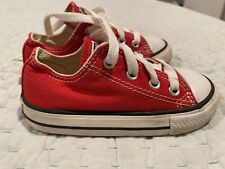 Zapatos de lona rojos Converse All Star de caña baja para niñas o niños pequeños talla 7 segunda mano  Embacar hacia Argentina