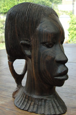 African wooden head for sale  ROYSTON