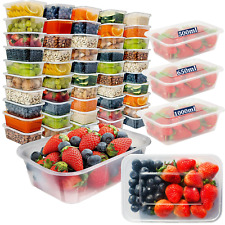 Recipientes de alimentos de plástico com tampas para viagem micro-ondas freezer caixas de armazenamento seguras comprar usado  Enviando para Brazil