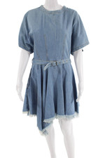 Vestido Marques Almeida Feminino Algodão Denim Acabamento Franja Manga Curta Azul Tamanho M comprar usado  Enviando para Brazil