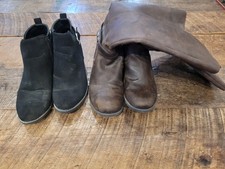 Lote de 2 Botas Femininas: Tornozelo Preto Tamanho 6.5, Marrom Alto Western Tamanho 7 comprar usado  Enviando para Brazil