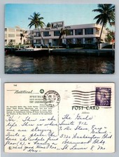 Cartão postal vintage Fort Lauderdale, FL-Florida, apartamentos com piscina náutica Bahia Mar comprar usado  Enviando para Brazil