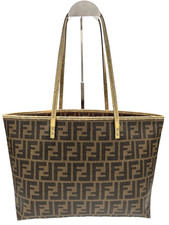 Bolsa tote de lona FENDI Zucca PVC couro marrom autêntica 0044 comprar usado  Enviando para Brazil