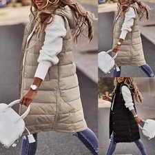 Coletes femininos com capuz outono/inverno comprimento midi único cardigã roupa externa  comprar usado  Enviando para Brazil