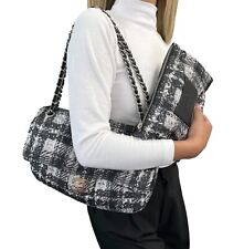 Bolsa de ombro CHANEL vintage logotipo CC matelasse com bolsa preta prata náilon, usado comprar usado  Enviando para Brazil