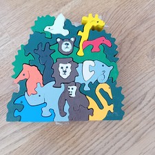 Holzsteckpuzzle teile afrika gebraucht kaufen  Bamberg