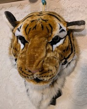 Mochila de pelúcia Gloworks cabeça de tigre animal peludo selva novidade bolsa escolar comprar usado  Enviando para Brazil