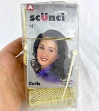 Rolos de cabelo vintage amarelo escova malha Scunci no pacote, usado comprar usado  Enviando para Brazil