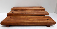 Rack de especiarias artesanal de madeira manchada 3 camadas 12 x 11 x 3 camadas 3" de largura comprar usado  Enviando para Brazil