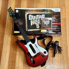 Controle sem fio e jogo Nintendo Wii Guitar Hero 5 na caixa + microfone genuíno comprar usado  Enviando para Brazil