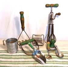 Batidora de mano batidora de utensilios de cocina con mango verde vintage cuchara batidora de pastelería segunda mano  Embacar hacia Mexico
