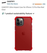 Capa CASETiFY Ultra Impacto para iPhone 12 Pro Max-Vermelha Transparente comprar usado  Enviando para Brazil