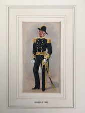 Watercolour navy admiral for sale  BUDE