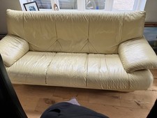 Leather yellow sofa for sale  BURY ST. EDMUNDS