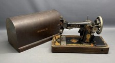 Máquina de costura portátil VNT Singer com estojo de madeira 30s casa compacta 100-110 volts comprar usado  Enviando para Brazil
