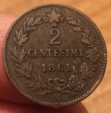 Moneta centesimi 1861 usato  Olbia