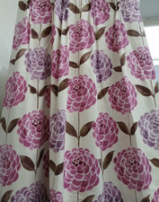 Floral lined curtains for sale  SMETHWICK