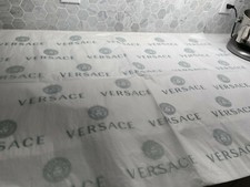 3 peças Versace 30x40 logotipo branco papel tecido embrulho presente sacola de compras para sapatos comprar usado  Enviando para Brazil