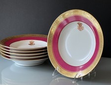 6 pratos antigos de porcelana neoclássica tigelas de sopa para salada monograma Paris c1870, usado comprar usado  Enviando para Brazil
