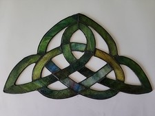 Painel de nó Trinity vintage verde celta vitral apanhador de sol comprar usado  Enviando para Brazil
