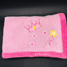 Cobertor princesa bebê coroa tiara varinha bordada pelúcia P G moda caseira comprar usado  Enviando para Brazil