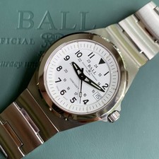 Usado, Ball Rail Roader relógio de pulso de aço inoxidável mostrador branco NM1019CWH caixa e papéis comprar usado  Enviando para Brazil