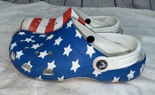 Tamancos sapatos CROCS vermelho branco e azul clássico bandeira americana EUA M 4 W 6, usado comprar usado  Enviando para Brazil