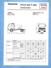VOLVO TRUCKS / TRACTEUR FH 12 / 4 X 2 T 340 / FICHE TECHNIQUE de 1992 ? comprar usado  Enviando para Brazil