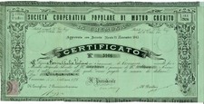 Certificato banca cooperativa usato  Verbania