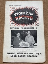 Stock car programme for sale  BURTON-ON-TRENT