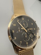 Relógio de pulso masculino Hugo Boss Sky Master cronógrafo aço malha dourada comprar usado  Enviando para Brazil